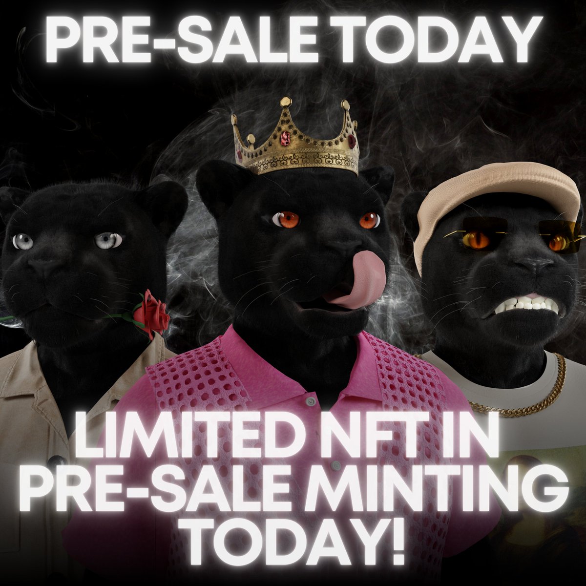 metapantherclub's tweet photo. TODAY IS THE DAY 🔥👑🎨

Today we will do a limited pre-sale of only 1,000 NFT from our entire collection. Get early access to the Meta Panther Club and secure yourself one of our limited NFT.

At 2PM ET/ 8PM CET, public pre-sale minting will start 

Let's conquer the Metaverse👑 https://t.co/sGt4kHgLZ5