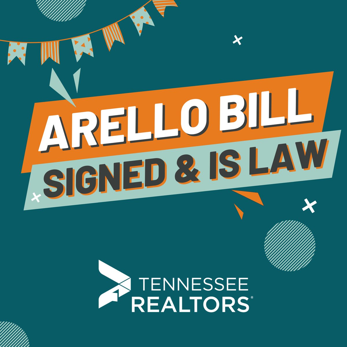 🚨 Breaking News🚨 
Legislation championed by the Tennessee REALTORS that removes the ARELLO certification requirement from synchronous  education courses has officially been signed by the Governor and is now law of the land. This is great news for Tennessee REALTORS®!