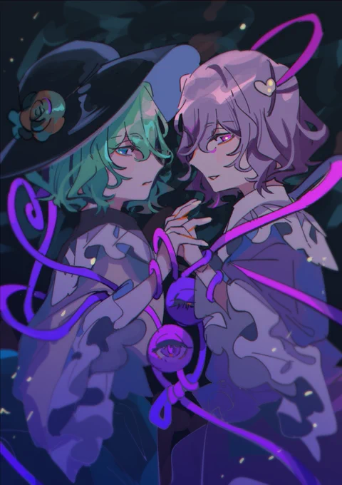 #深夜の真剣お絵描き60分一本勝負 
古明地姉妹 