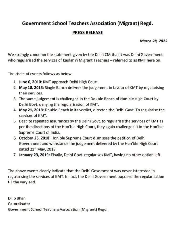 The real truth of Delhi Government appointing Kashmiri pandits as teacher👇<a href="/ArvindKejriwal/">Arvind Kejriwal</a> <a href="/AAPDelhi/">Aam Aadmi Party Delhi</a>