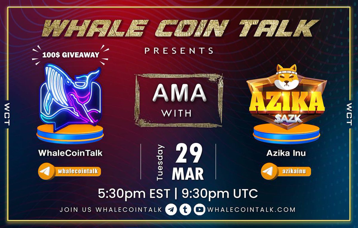azikainu's tweet photo. AMA ANNOUNCEMENT

Another exciting AMA to take place later, March 29 at 9:30pm UTC on https://t.co/ISd1bmCkKV

Make sure to join their telegram community and join us later on our AMA! This one will be huge!

We are arranging some WHITELIST SPOTS GIVEAWAY too on their community. https://t.co/4V60FbaQUr