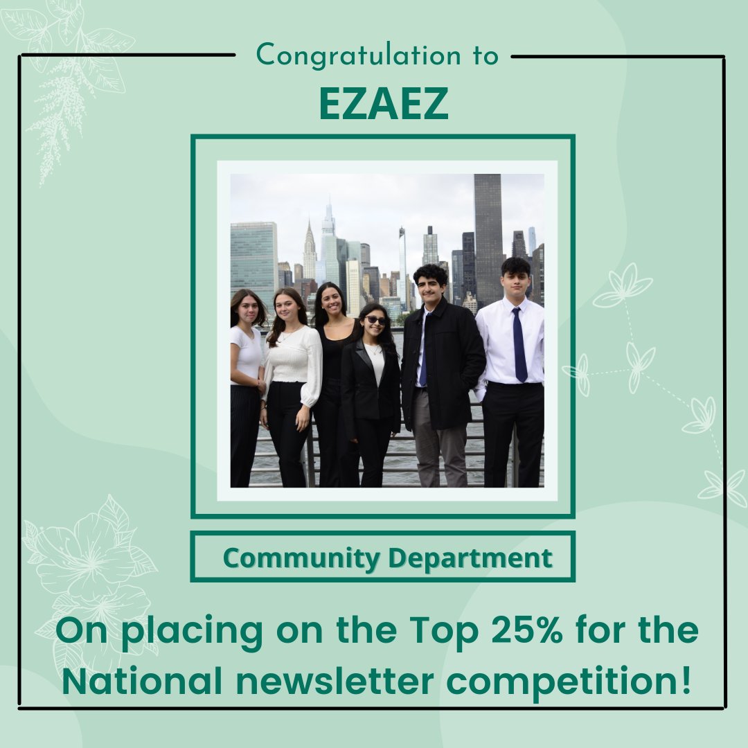 ezaezve's tweet photo. Congratulations to our hardworking Community Department on placing on the TOP 25% for the National Newsletter Competition!
Your hard work is recognized!

#virtualenterprise #veinternational #aofe #ezaez #ve #finance #websitecompetition https://t.co/fv0opFYSnY