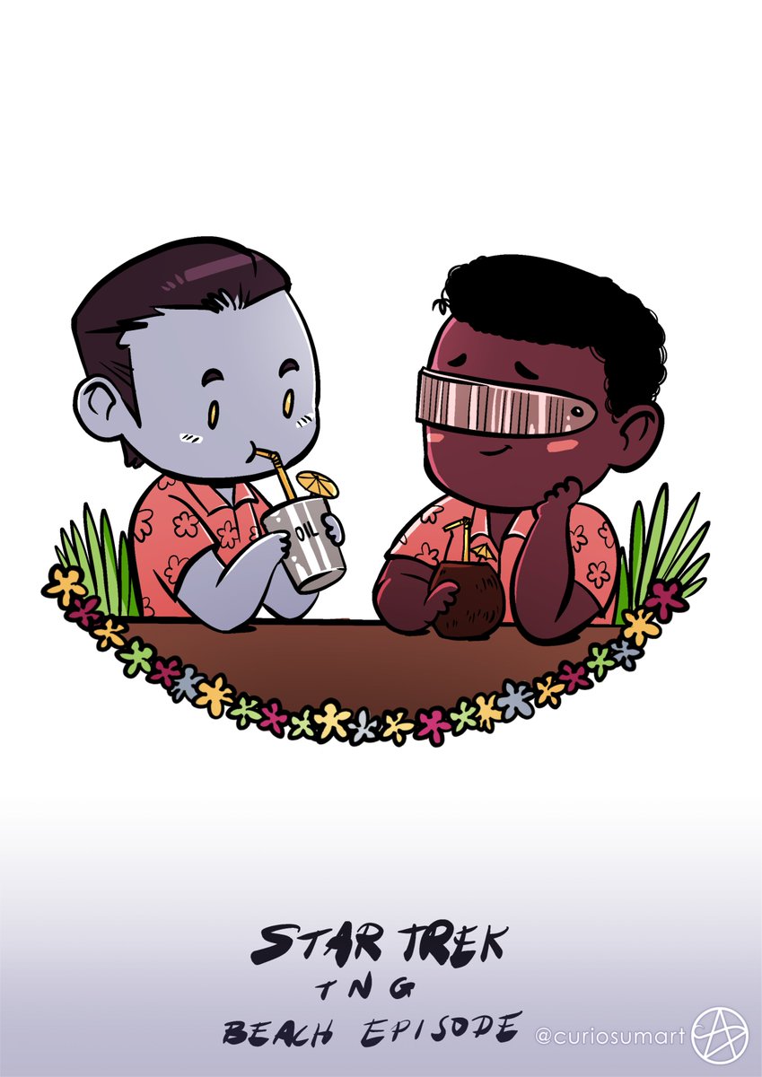 CuriosumArt's tweet photo. And the last (at least for now) of my chibis for #startrekNTG beach episode series, but not the last chibis yet 😆 #dailydoseofdata #daforge #data #geordilaforge https://t.co/YlUphvDgr9