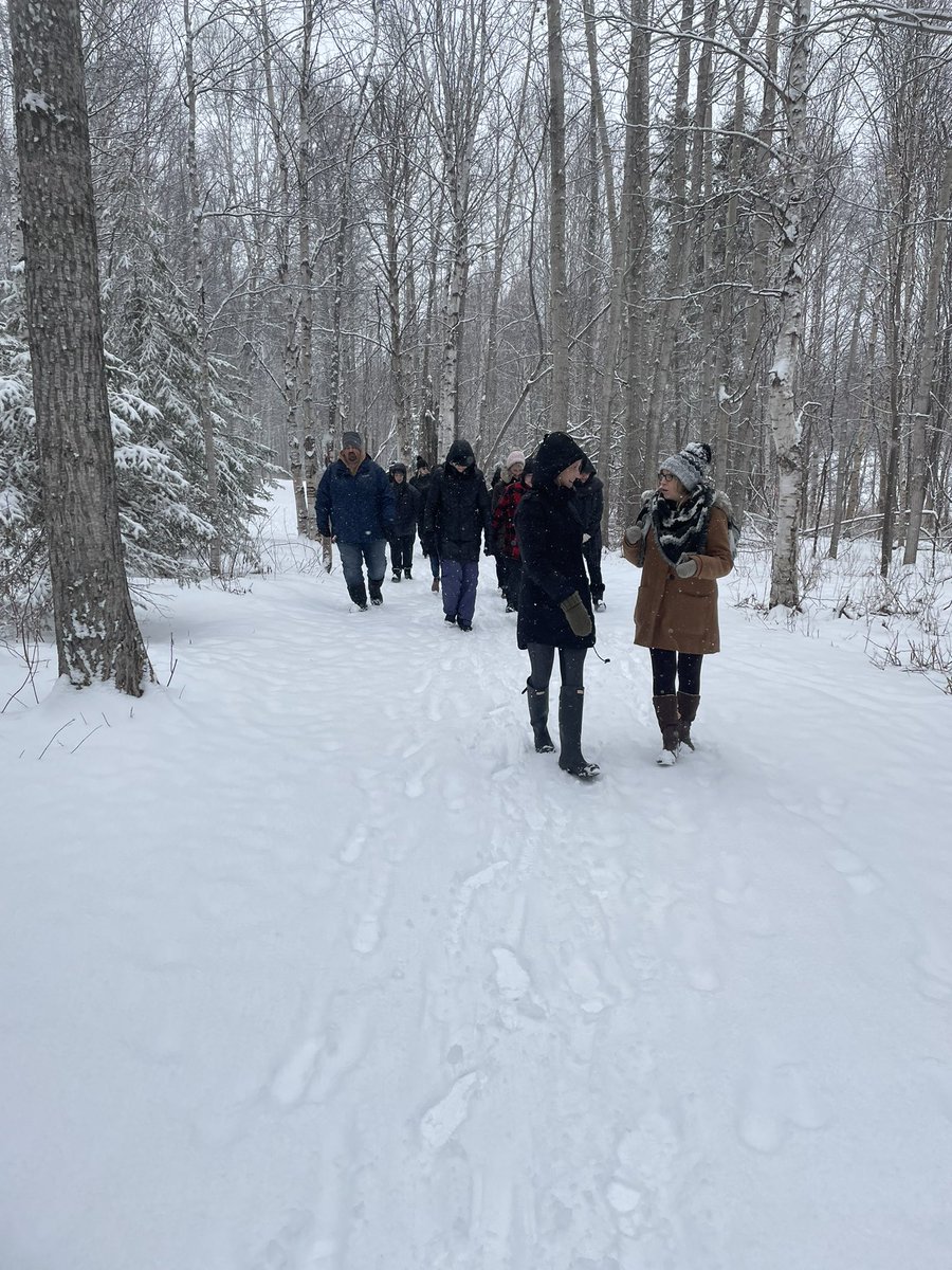 Making more connections with the more than humans. <a href="/EvergreenCSSD/">Evergreen Catholic Schools</a> <a href="/StMargueritecs/">St. Marguerite</a> joined me on the land. It was snowy but we fed some chickadees, saw some woodpeckers and listened to stories. Best part, bannock on a stick. #wahkohtowin #treaty6