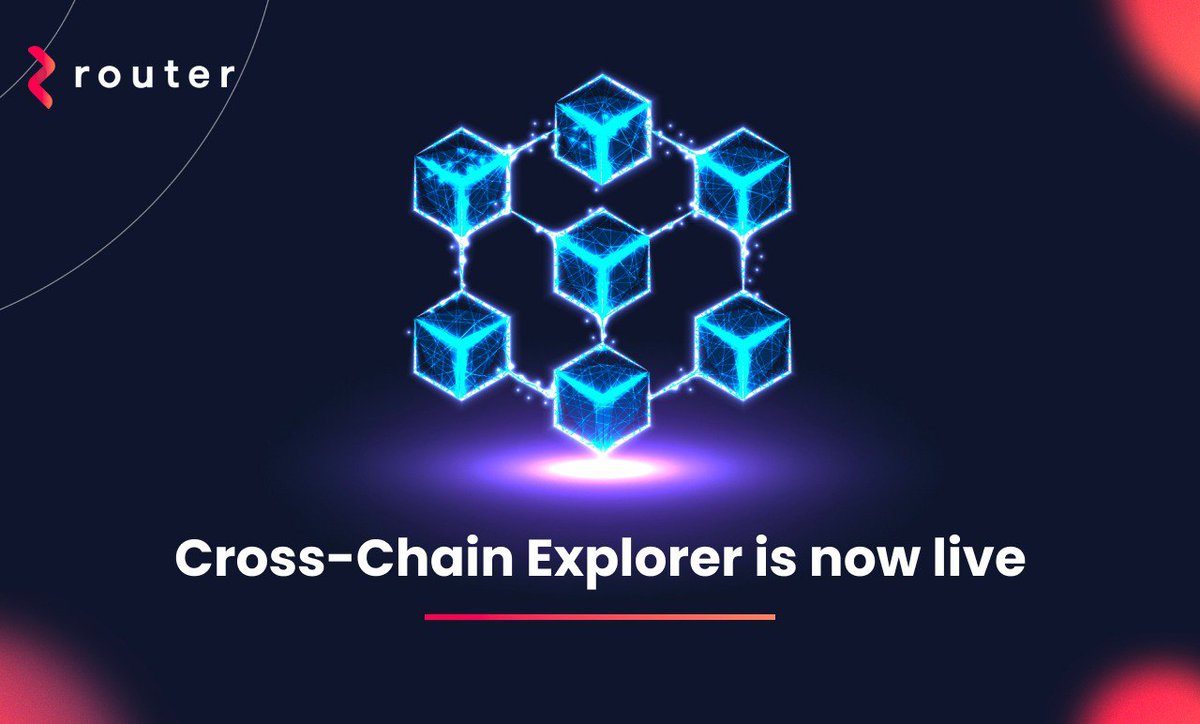 routerprotocol's tweet photo. 1\ We are back with another missing piece of the Router puzzle:  Router’s cross-chain explorer 💥
 
Bid adieu to the pain of monitoring two different blockchain explorers to track your cross-chain txns or shifting through your past txns to find details of your transferred funds🙌 https://t.co/kG9EUcj5GB