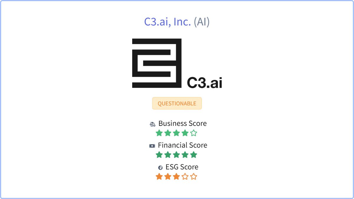 Check out our halal report card on  C3.ai, Inc. $AI
#halalinvestor #halalinvesting #halalstocks
halalinvestors.com/stocks/ai/