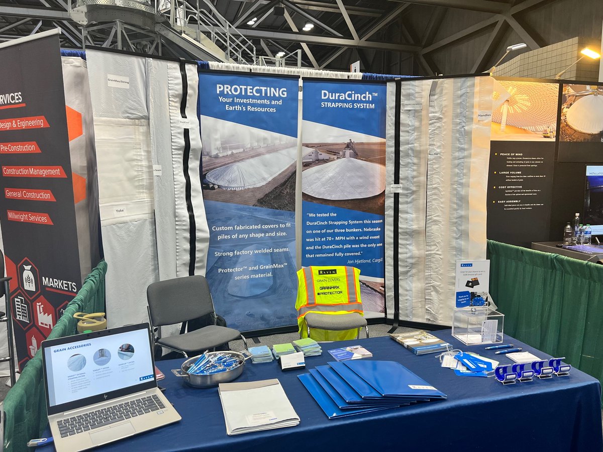 RavenEFD's tweet photo. A lot is happening in Kansas City! Today is the last day to stop by the 2022 GEAPS Exchange located in the Kansas City Convention Center. Learn more and see Raven Engineered Film's new DuraCinch™ Strapping System at Booth 2404. https://t.co/AazvKzpvme