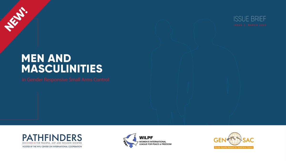 Sdg16Gensac's tweet photo. What are the linkages between men, masculinity, and small arms? 
You will find the answer in our newly published Issue Brief titled: "Men and Masculinities in Gender-Responsive Small Arms Control". 
Please  download it here: https://t.co/TESO9n3bCp https://t.co/icZdGVnEXG