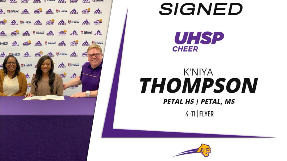 UHSPEutectics's tweet photo. UHSP Cheer signs K'niya Thompson of Petal, Miss., for 2022-23! #EutsCheer #UHSPAthletics #WelcomeToUHSP @stluhspcheer @Kniya._aryel https://t.co/UXTnEkluE8 https://t.co/MYGItzidBb