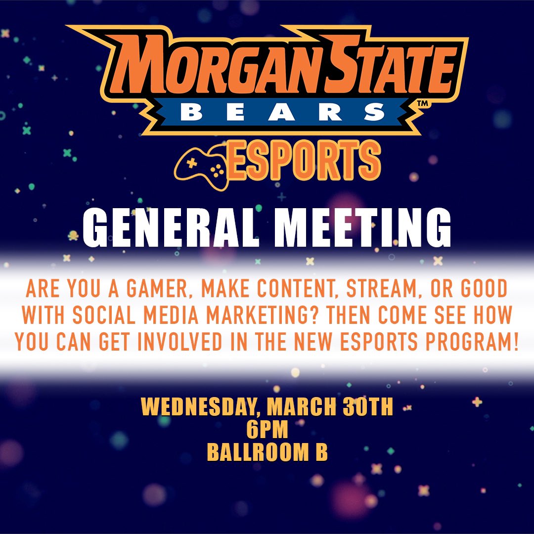 MSUBearsEsports's tweet photo. Come join us for our general meeting tomorrow at 6PM! https://t.co/Q3LL3aPGHI