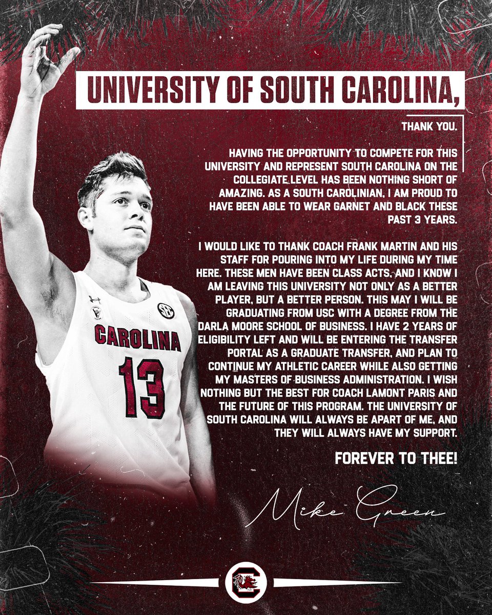 TheMikeGreen_'s tweet photo. Thank you, @UofSC https://t.co/UittIyaPEH
