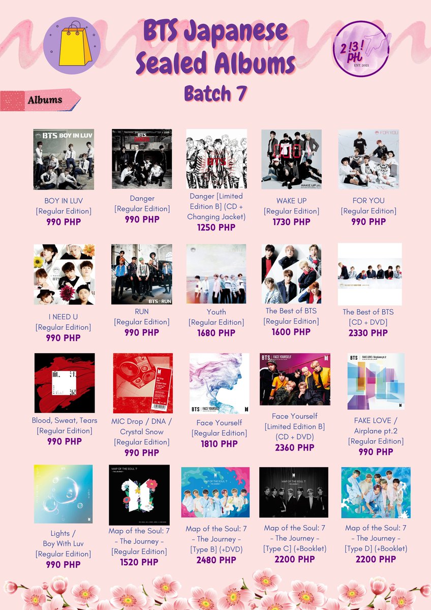doolsetPH's tweet photo. #DoolSetPHGO
π· wts lfb ph bts japan jpn go help rt
BTS Sealed Japanese Albums and DVD/Bluray GO - Batch 7
2nd Press, no POB
DOO/DOP: April 30, 2022, Saturday
ETA: May-June
Order Form: https://t.co/c79XkbGJgd
Pricelist below β¬οΈ https://t.co/B4Ghk3SaMt