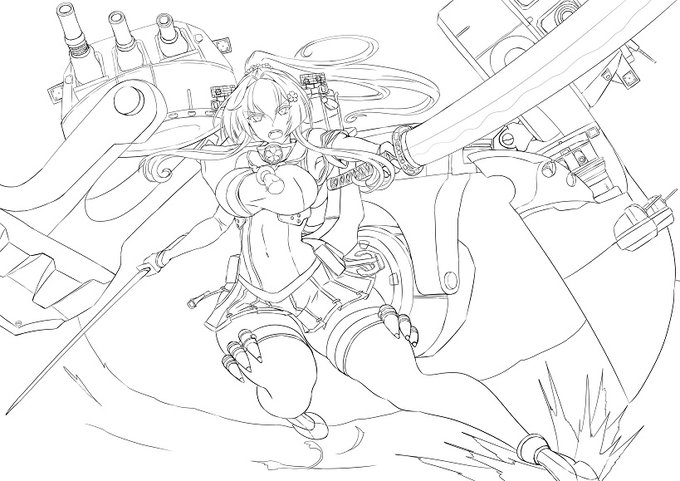 WIP
艤装のたたき台は完成
あとは本体と共にディティール描き込みつつ彩色に入ります 