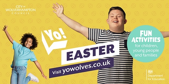 WolvesCouncil's tweet photo. Children and young people with special educational needs and disabilities and their families, can look forward to a fun-packed Easter holiday thanks to Wolverhampton's Yo! Easter activities. Find what's on at 👉https://t.co/IngJBU2VEx #easterfun #easterholidays #HAF #yowolves https://t.co/mVJYqwh83T