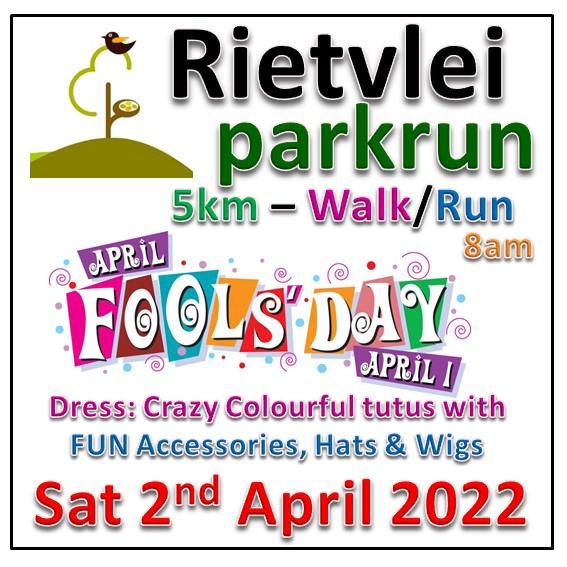 Join in the fun on 2 April at 08h00 at Rietvlei parkrun