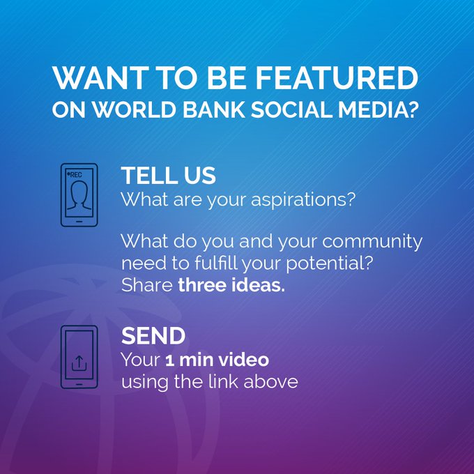 UN4Youth's tweet photo. What do people need to reach their potential? 

Think about three ways you and your community can #InvestInPeople and share them in a 1-minute video. More info here: https://t.co/TW2Tc9JyeD via @WorldBank https://t.co/gY2CLg7ORq