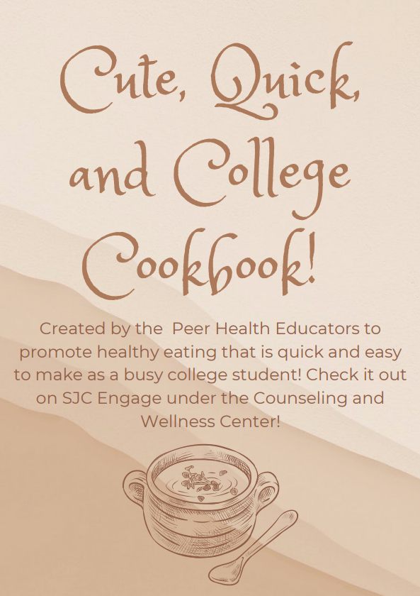 SJLIWellness's tweet photo. Our awesome #peerhealtheducators made a #collegecookbook! It's now available on our portal website. Read more details in our Engage newsletter:
https://t.co/GYnXciJoRK https://t.co/4P6mG69Vdd