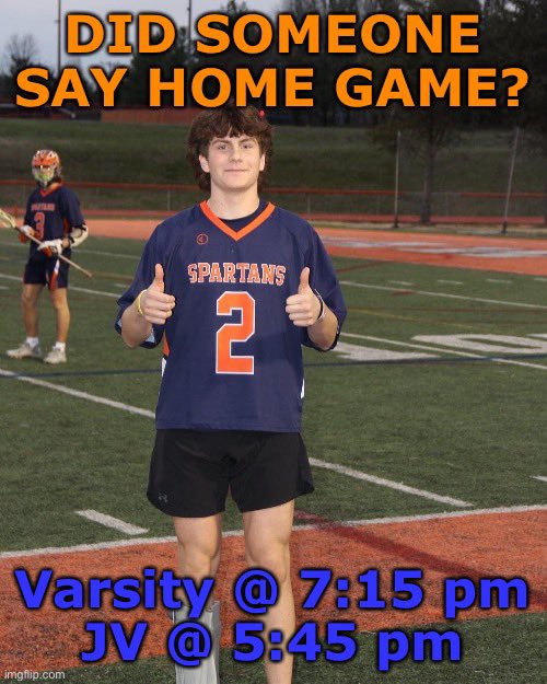 Put on an extra layer for “Spring” lacrosse >>>

Varsity at 7:15 &amp; JV faces off at 5:45 pm <a href="/wshssports/">Spartan Sports</a> <a href="/SpartanWshs/">WSHS Spartans Athletic Boosters</a> <a href="/cjmcgavin16/">Colin McGavin</a>