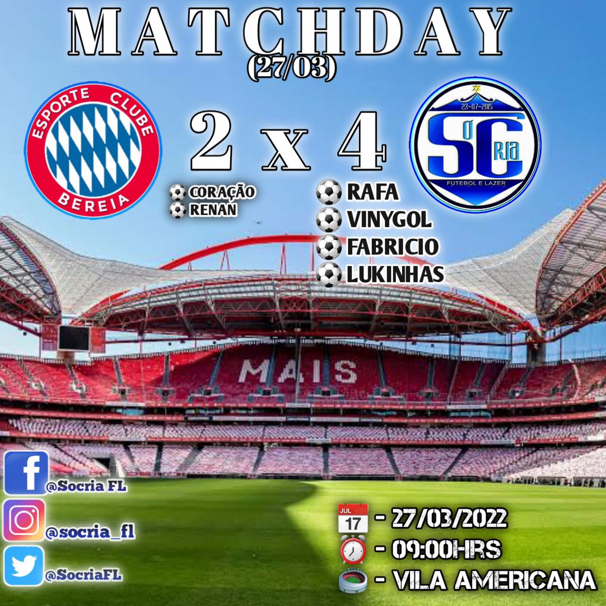 SocriaFL's tweet photo. BOM DIA FAMÍLIA! 🔥

Domingo Foi Dia De Mostrar Mais Uma Vez q o SÓ CRIA FL Tem Muito Nome Na Cidade. Ganhamos o Forte Time Do Bereia Fc Na Casa Deles , Jogamos Com o Resultado Feito No Primeiro Tempo e Saímos Vencedores!💙🚀

#2022NossoAno🙌🏾
#GanhouOsPeladeiros🔥
#PraCimaaa🚀 https://t.co/7c8VsQyFxA