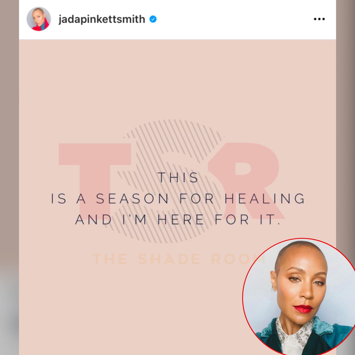 TheShadeRoom's tweet photo. Jada Pinkett Smith came through with a repost of this message!! https://t.co/LLkFaPQX9R