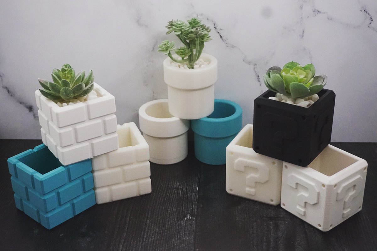 capsulecorpinno's tweet photo. 🔥 Neutral Colorways 🔥 

Super Mario Inspired 3D Printed Succulent Planter Pots! 🪴 https://t.co/SGqriTE26r