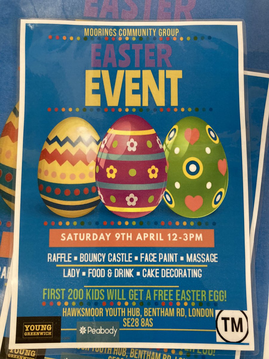 GroupMoorings's tweet photo. Got our 200 Easter Eggs ready for our event on 2nd April @GroupMoorings @HawksmoorYouth    Plus planting, face painting, sports &amp; lots more FREE activities Free Food @ThamesmeadLDN @YoungGreenwich @CACT_EDI Everyone welcome https://t.co/J9uapyxb37