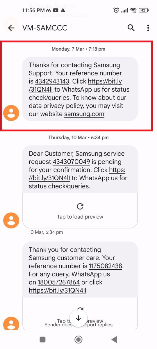 Rajatkhare's tweet photo. @Samsung @SamsungIndia @SamsungTV We have been chasing the customer support team since the day the TV was delivered. First your support team lied that we contacted them 3 days late, we showed them records that we called on the same day! Proof below. https://t.co/hcWj0UfcjI