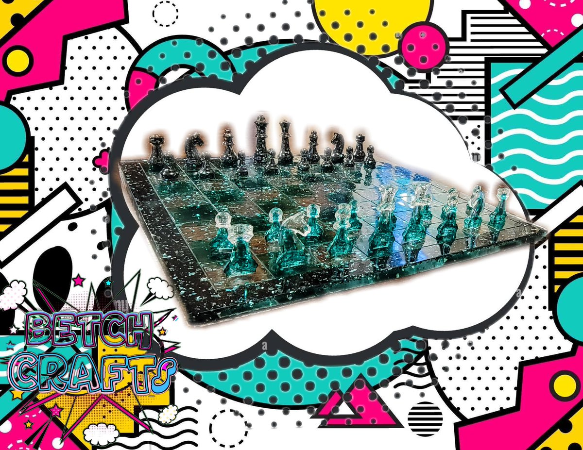 BetchCrafts's tweet photo. Teal &amp; Black Chess Set! https://t.co/tNjmMz6ZzZ

#chess #chess set #chesssethandmade #resin #games #game #betchcrafts #craftybetch #resinartist #resincrafts #art #crafts #etsy #etsyseller #etsyhandmade #etsylove #etsystore #etsyfinds https://t.co/A6dG0yFiH2
