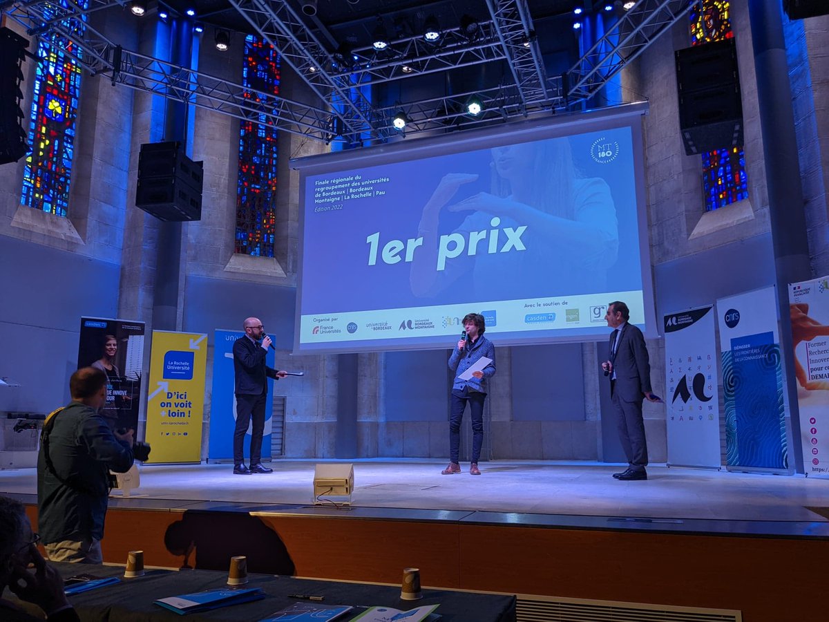 🤩Le 1er prix de la finale régionale <a href="/MT180FR/">MT180</a> est attribué à Oscar Cosserat, doctorant au #LaSIE à <a href="/UnivLaRochelle/">La Rochelle Université</a> ! Félicitations !! Direction la demi-finale à Paris les 8 et 9 avril prochains !

Bravo à l'ensemble des participant·es <a href="/univbordeaux/">Université de Bordeaux</a> <a href="/UBMontaigne/">Université Bordeaux Montaigne</a> <a href="/universite_uppa/">Université de Pau et des Pays de l'Adour (UPPA)</a>👏