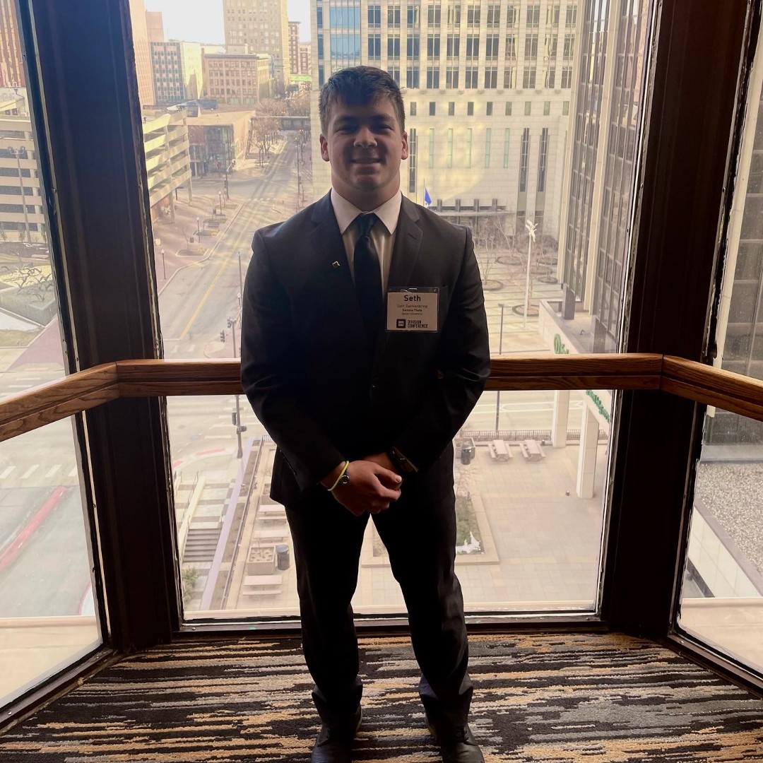 Meet Seth Dankenbring, Greek Week chair for Delta Tau Delta! Seth's favorite part about being in a fraternity is the fun opportunities and experiences that create amazing memories. 

#BakerUniversity #BakerU #BakerWildcats #BakerU1858 #WildcatPride