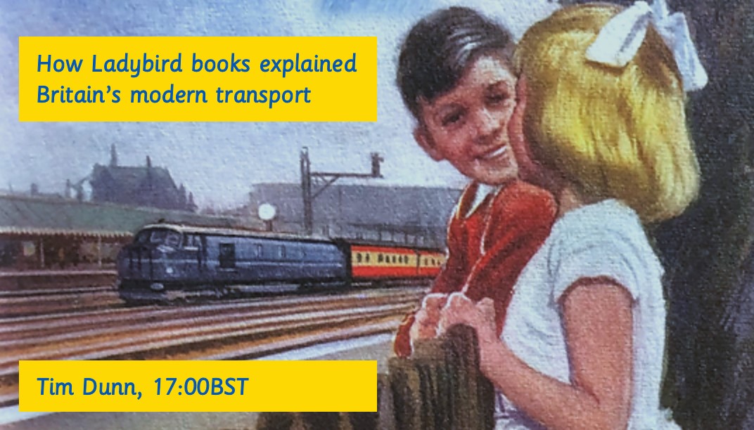 MrTimDunn's tweet photo. 🚂🚅THIS WEDNESDAY 4PM-10PM:
#RailwayHistoryForUkraine! 6 hours of railway history-related talks, streamed live. Hear some brill speakers (plus me, on Ladybird books' transport): full schedule below. Please retweet, and come join us too!
Info &amp; watch here:
https://t.co/IpCe5opfHU https://t.co/AZZJjKe1BC