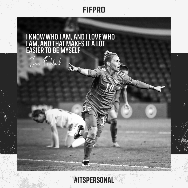 FIFPRO's tweet photo. 🗣 “Being comfortable in yourself is the biggest challenge, and it is a really long process.”

✍️ @JessFishlock

By sharing her story, Jess hopes to leave the game more inclusive than she found it.

#ItsPersonal