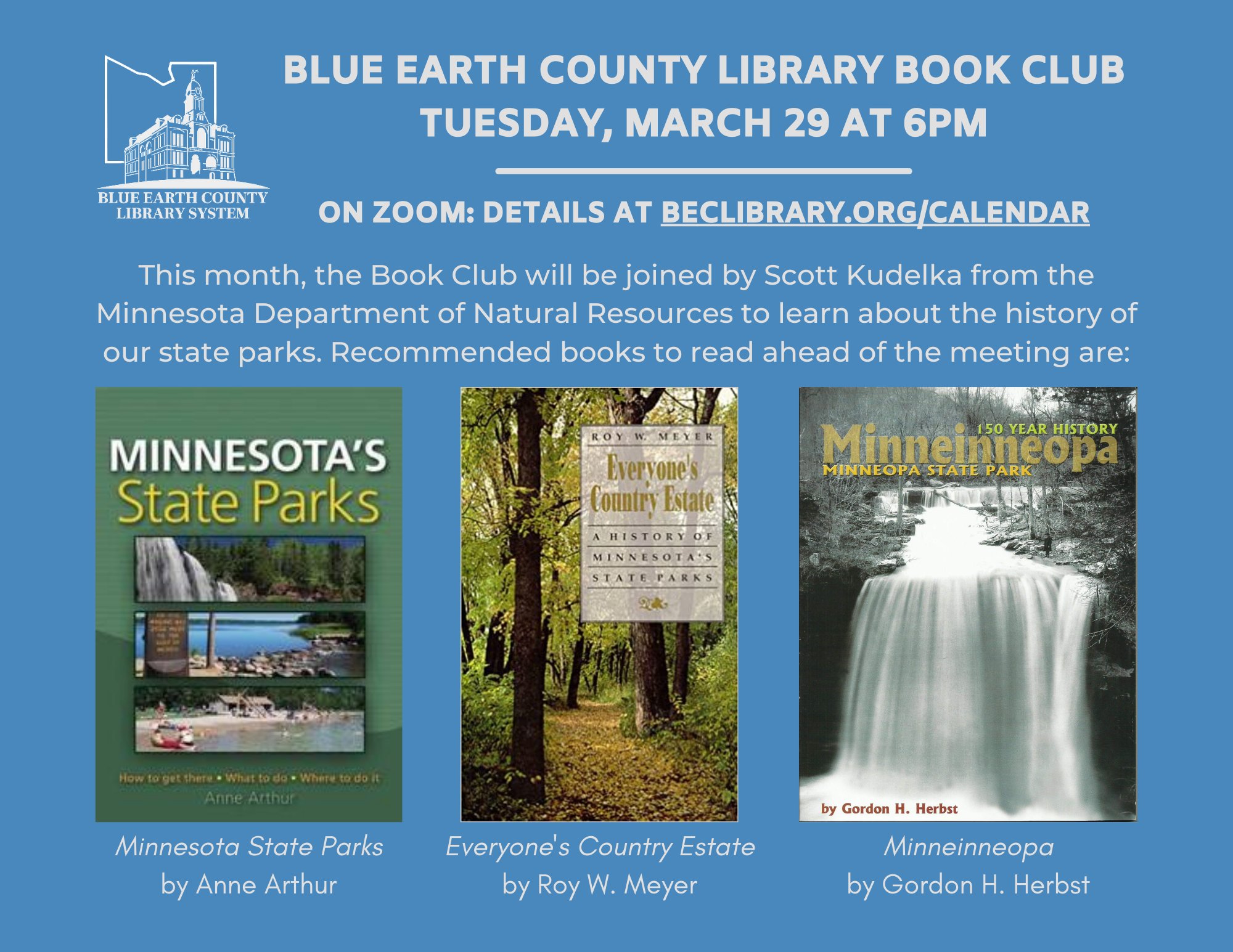 Blue Earth County Library System on Twitter "Tonight! The BECL Book Club will discuss the
