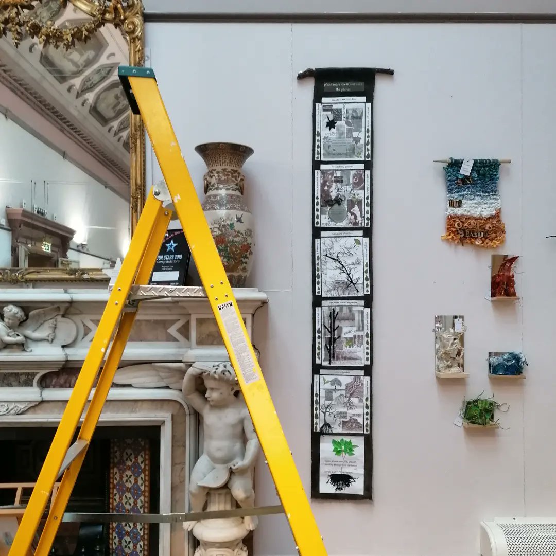 BankfieldMuseum's tweet photo. Straight from one exhibition install into the next! Stitch Meets Print opens this Friday in Bankfield's Main Gallery. 
#exhibition #install #stitch #print #bankfield #gallery #textileart https://t.co/VqSw8wQ6Kb