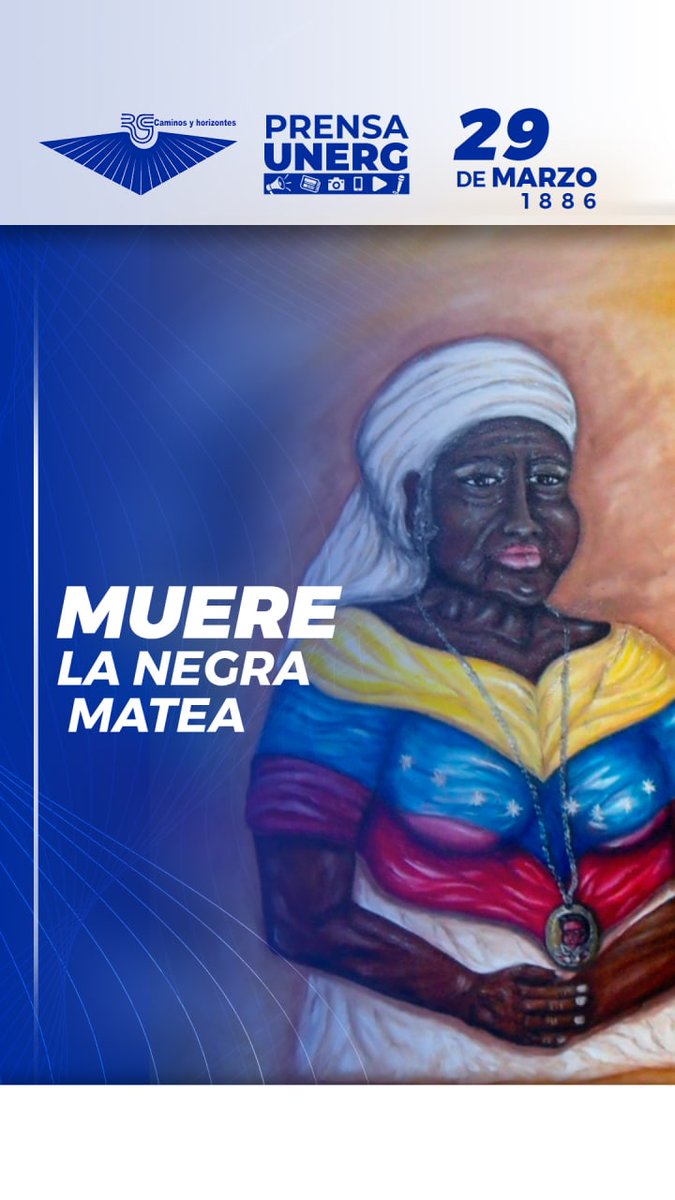 OficialUnerg's tweet photo. #Efemérides 📚

El 29 de marzo de 1886, fallece La Negra Matea Bolívar, a la edad de 112 años y seis meses, sus restos reposan en la cripta de los Bolívar en la catedral de Caracas. https://t.co/lrbwbtxNV0