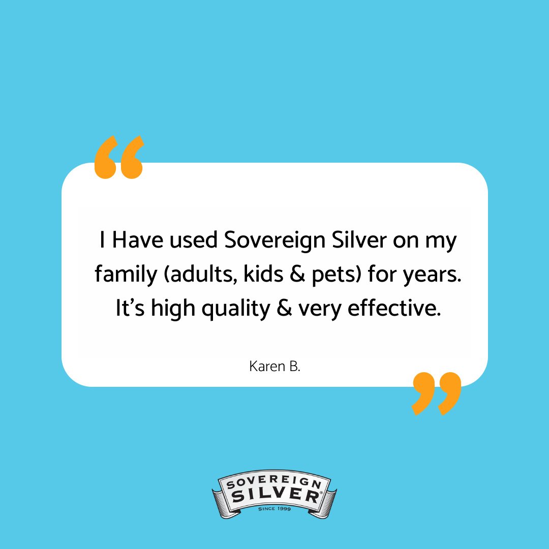 We are so appreciative for everyone in the Sovereign Silver community - Thank you to our loyal customers who have helped make Sovereign Silver the #1🏆 Selling Silver in the United States since 2005! 

Discover health sovereignty 👉 try our products now!

#TestimonialTuesday