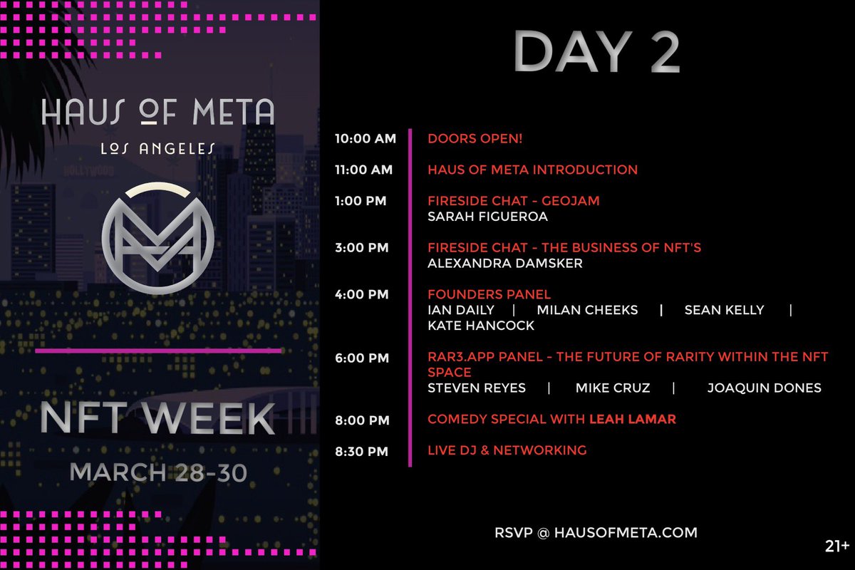 Yesterday Was A Success! Day 2 Is Here! Pull Up To <a href="/HausofMeta/">Haus Of Meta</a> ! Lots of Dope Speakers and #NFT Installations! Tmrw We are Hosting The Official #NFT Awards!!!