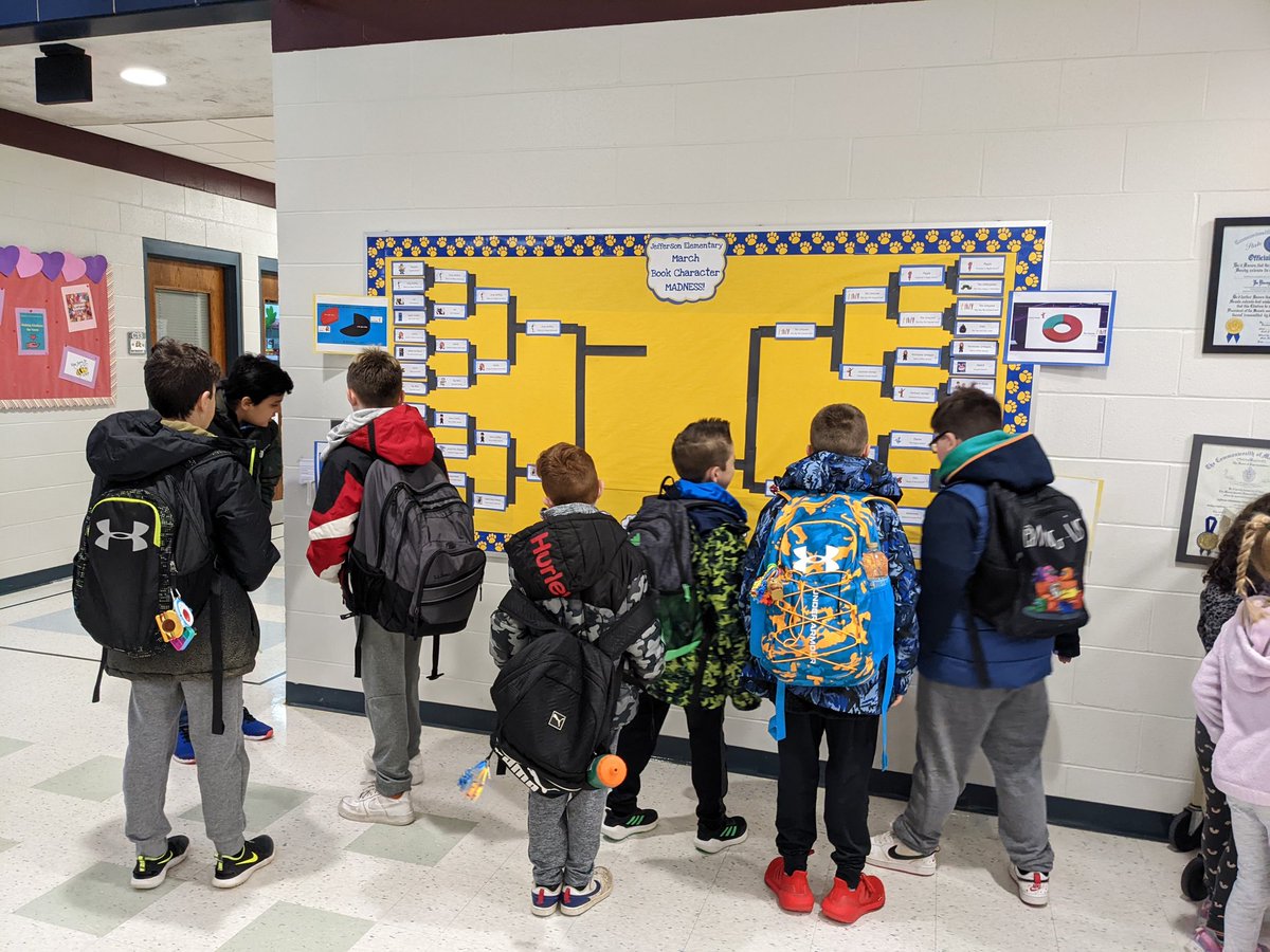 Quite the gathering of <a href="/JeffersonLabs/">Jefferson Labradors</a> at the bracket board this morning!Final Four was revealed yesterday, voting continues for Round 4 until Friday!I can't wait to see who makes it to the championship!

Need a recap of who's left?Check out this video: youtu.be/-l_51kgeEuc