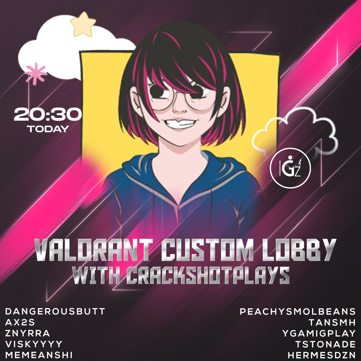 We are back with another guest stream on our Twitch and its someone from our IGZ team itself!

Catch <a href="/CrackShotPlays/">cracku ♡</a> live with some of the amazing streamers joining her for custom Valorant games!