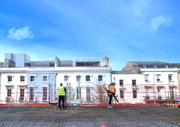 While standing atop the reinforcement bars on the first floor of the Landore Court development, ahead of the slab pour, we took the unique opportunity to photograph aspects of Cardiff that we rarely see. 
#architecture #BTR #construction #design #planning