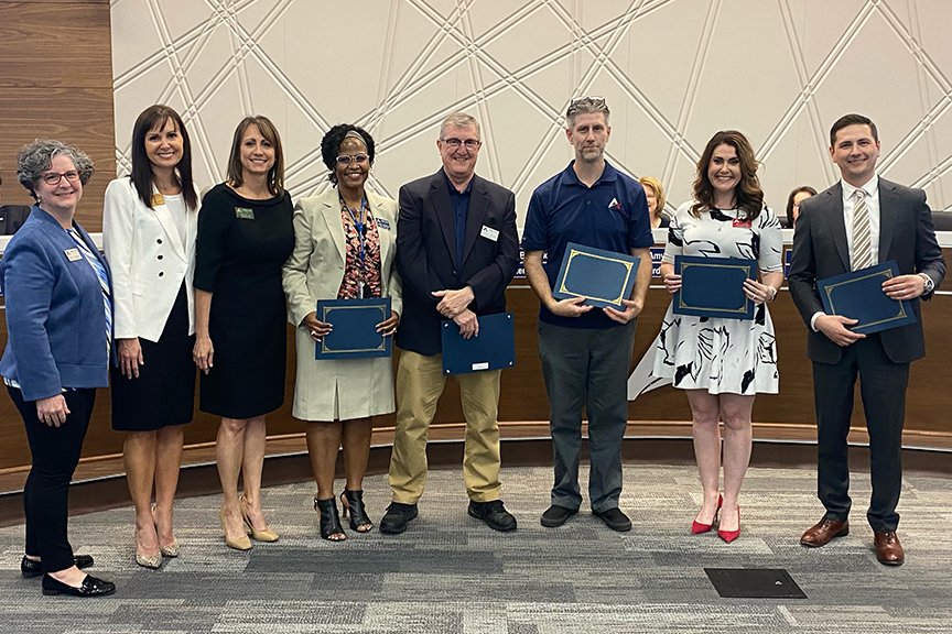 Allen_ISD's tweet photo. The Allen ISD Communications Department was recognized by the Board of Trustees for receiving several awards from the Texas School Public Relations Association for outstanding work and achievement in communications during the 2020-2021 school year. https://t.co/RpMeHCcB5s