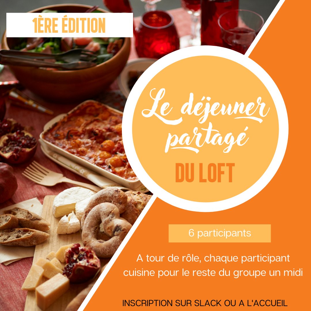 Cette semaine on débute le Dej partagé du Loft!

Qu'auriez-vous cuisiné à la place de nos coworkers ? 🥗