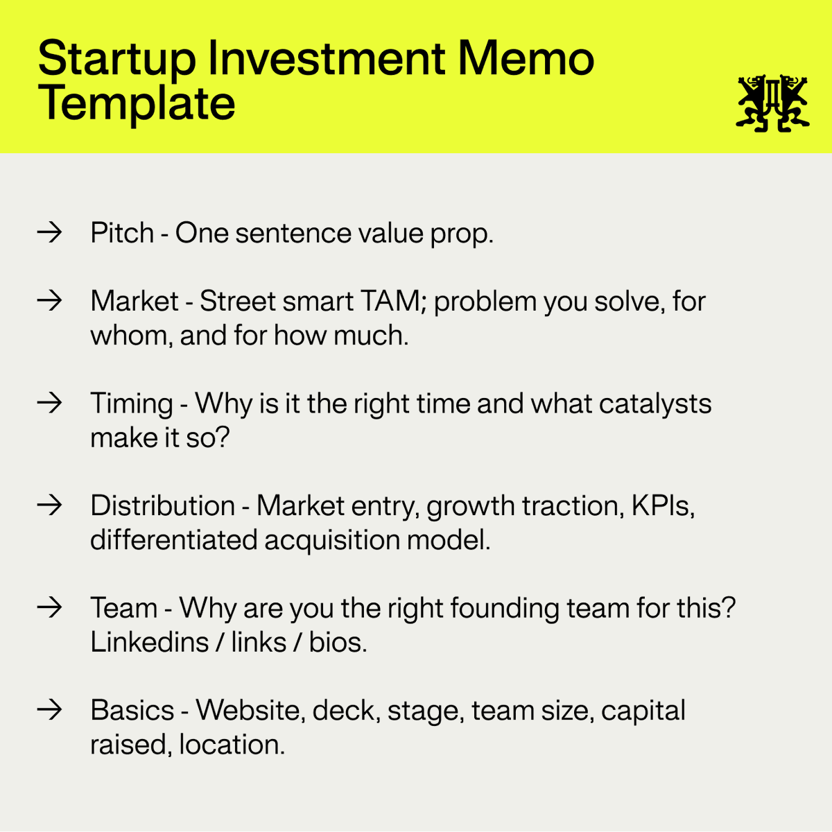 bradfordcross's tweet photo. Here's a standardized startup investment memo template.

We've triangulated from our own experience and the best memo templates we could find from folks like @ycombinator @NFX and @AngelList.

Links to some of the background research in the thread below.

https://t.co/x2SxofArrU https://t.co/puWojW2Jj3