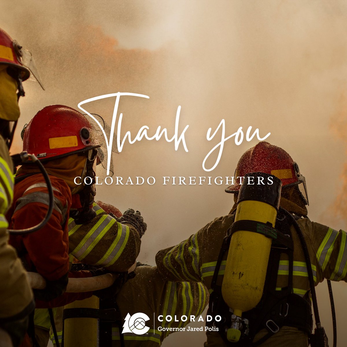 GovofCO's tweet photo. Thank you Colorado Firefighters. https://t.co/qjozdiQAKy