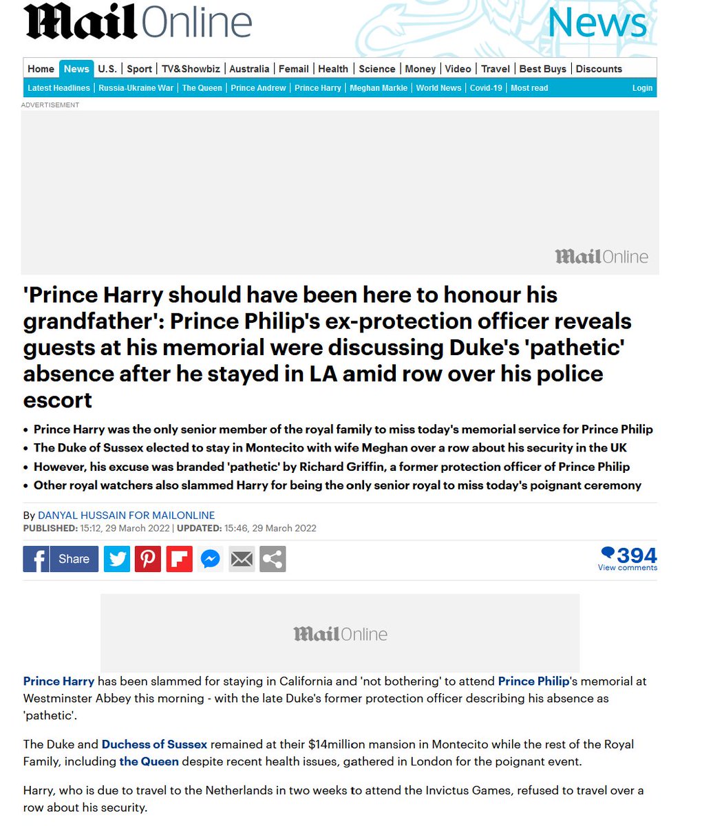snigskitchen's tweet photo. Exhibit 59A: #MemorialGate
The Daily Mail with more criticism of Harry for not attending Prince Philip's memorial service, despite a lack of resolution of the security issues involved in visiting London. Maybe he should just have gone skiing? https://t.co/RlGbKZPfWJ
