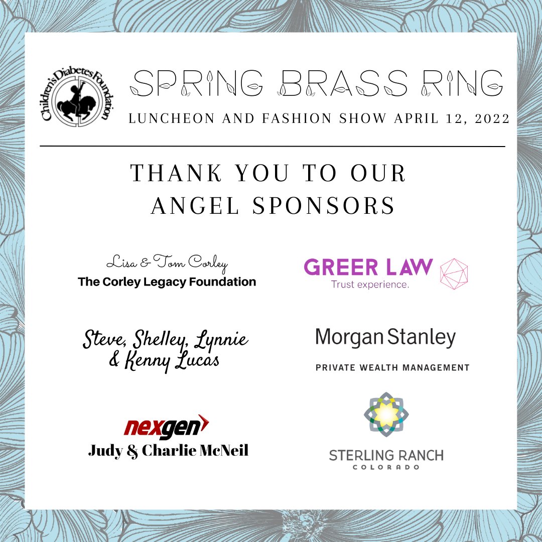 CDFdiabetes's tweet photo. The Spring Brass Ring is just weeks away so we wanted to be sure to share our appreciation of our Angel Sponsors. Thank you for your continued support of Spring Brass Ring and the Children's Diabetes Foundation!

#ChildrensDiabetesFoundation #CDFCares #SpringBrassRing #SBR2022 https://t.co/pofBgC9vdK