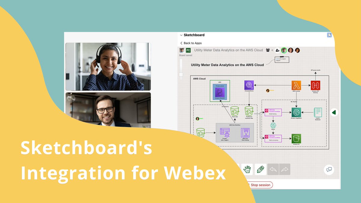 SketchboardIO's tweet photo. Have you tried our Webex integration? Use Sketchboard’s online whiteboard on Webex Spaces and Webex Meeting to have a seamless collaboration experience with your team. Webex integration is available for everyone! https://t.co/J7iAfutp2z https://t.co/2rr2TntW0n