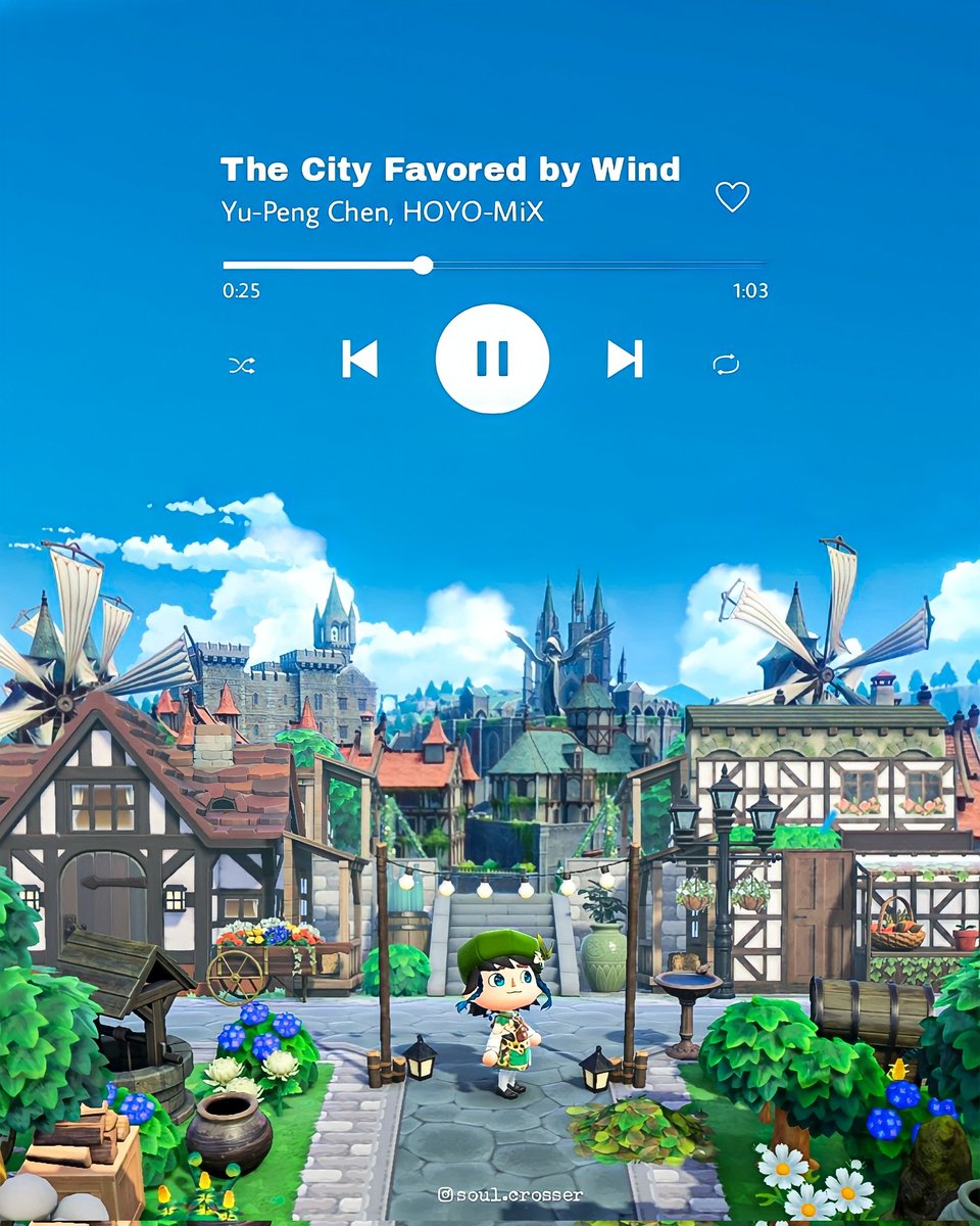 yasugurae's tweet photo. The city favored by wind ~♫
#ACNH #AnimalCrossing #ACNHDesign #GenshinImpact #venti #あつ森写真部 https://t.co/YT1dPMr4x8