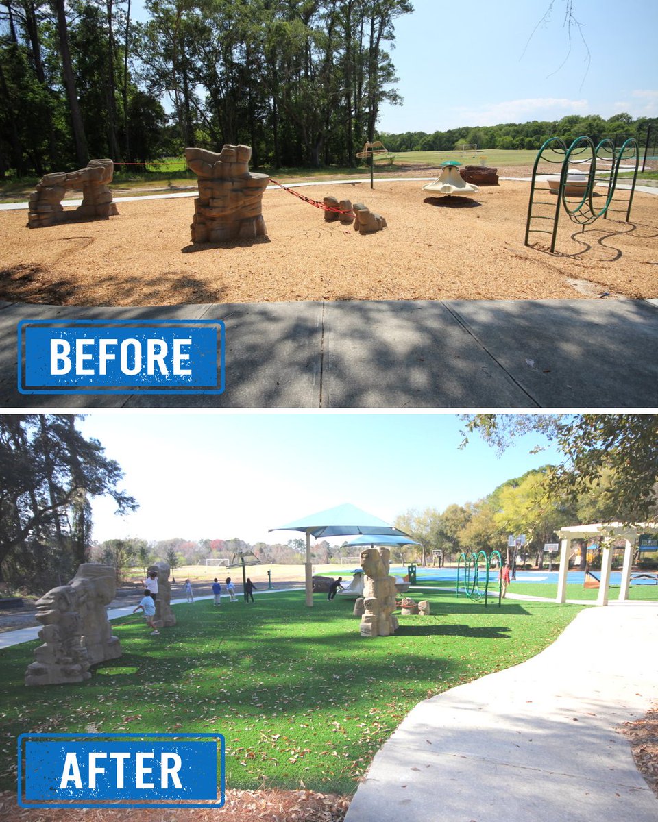 churchichrec's tweet photo. We've been working with the Boys &amp; Girls Club of Hilton Head Island for many years now, first providing them with #PlaygroundEquipment, then #ShadeStructures &amp; now new turf! Here's some pictures of the update from #WoodFiberSurfacing to #ArtificialTurf. https://t.co/0KCwUMVpnL https://t.co/KnJQlLiky1