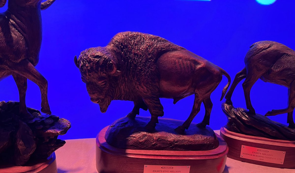 butlerbuildings's tweet photo. When a @butlerbuildings Builder receives a limited edition bronze sculpture representing their cumulative sales, it is a special moment recognizing their hard work and commitment as a #ButlerBuilder. It was our pleasure to recognize Builders in the Central and West regions. https://t.co/sDTZqnvfua